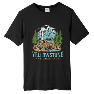 Yellowstone Us National Park Wolf Bison Bear Tall Fusion ChromaSoft Performance T-Shirt