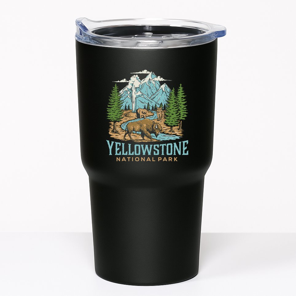 Yellowstone Us National Park Wolf Bison Bear Tumbler