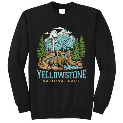 Yellowstone Us National Park Wolf Bison Bear Tall Sweatshirt