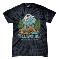 Yellowstone Us National Park Wolf Bison Bear Tie-Dye T-Shirt