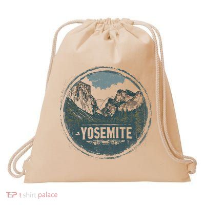 Yosemite Us National Park Vintage Drawstring Bag