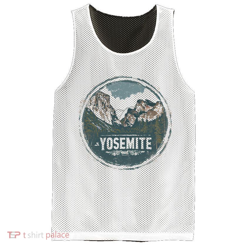 Yosemite Us National Park Vintage Mesh Reversible Basketball Jersey Tank