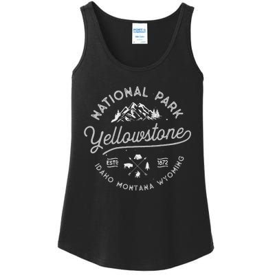 Yellowstone US National Park Bison Buffalo Vintage Men Women Ladies Essential Tank