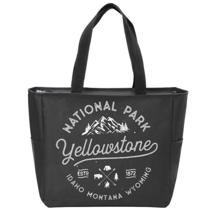 Yellowstone US National Park Bison Buffalo Vintage Men Women Zip Tote Bag