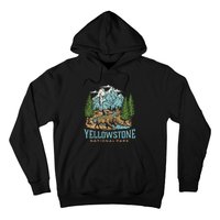 Yellowstone Us National Park Wolf Bison Bear Vintage Gift Hoodie