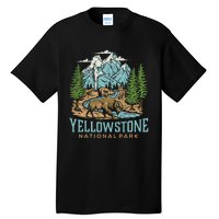 Yellowstone Us National Park Wolf Bison Bear Vintage Gift Tall T-Shirt