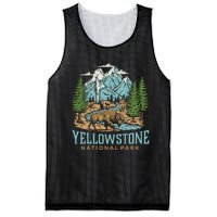 Yellowstone Us National Park Wolf Bison Bear Vintage Gift Mesh Reversible Basketball Jersey Tank