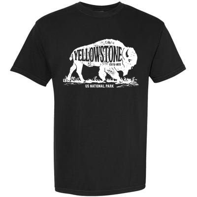 Yellowstone US National Park Bison Buffalo Vintage Men Women Garment-Dyed Heavyweight T-Shirt