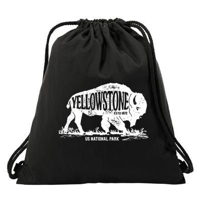 Yellowstone US National Park Bison Buffalo Vintage Men Women Drawstring Bag