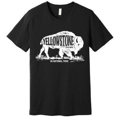 Yellowstone US National Park Bison Buffalo Vintage Men Women Premium T-Shirt