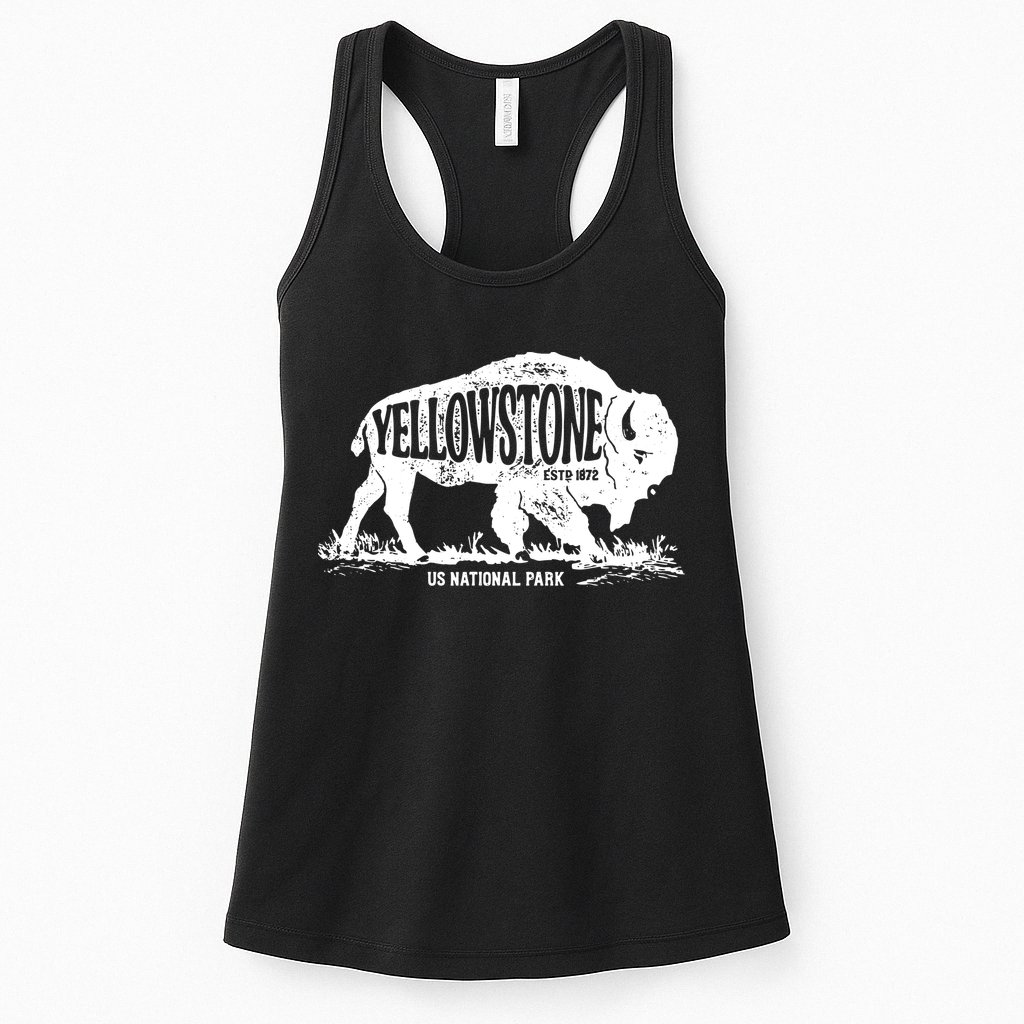 Yellowstone US National Park Bison Buffalo Vintage Men Women Womens Tank Top