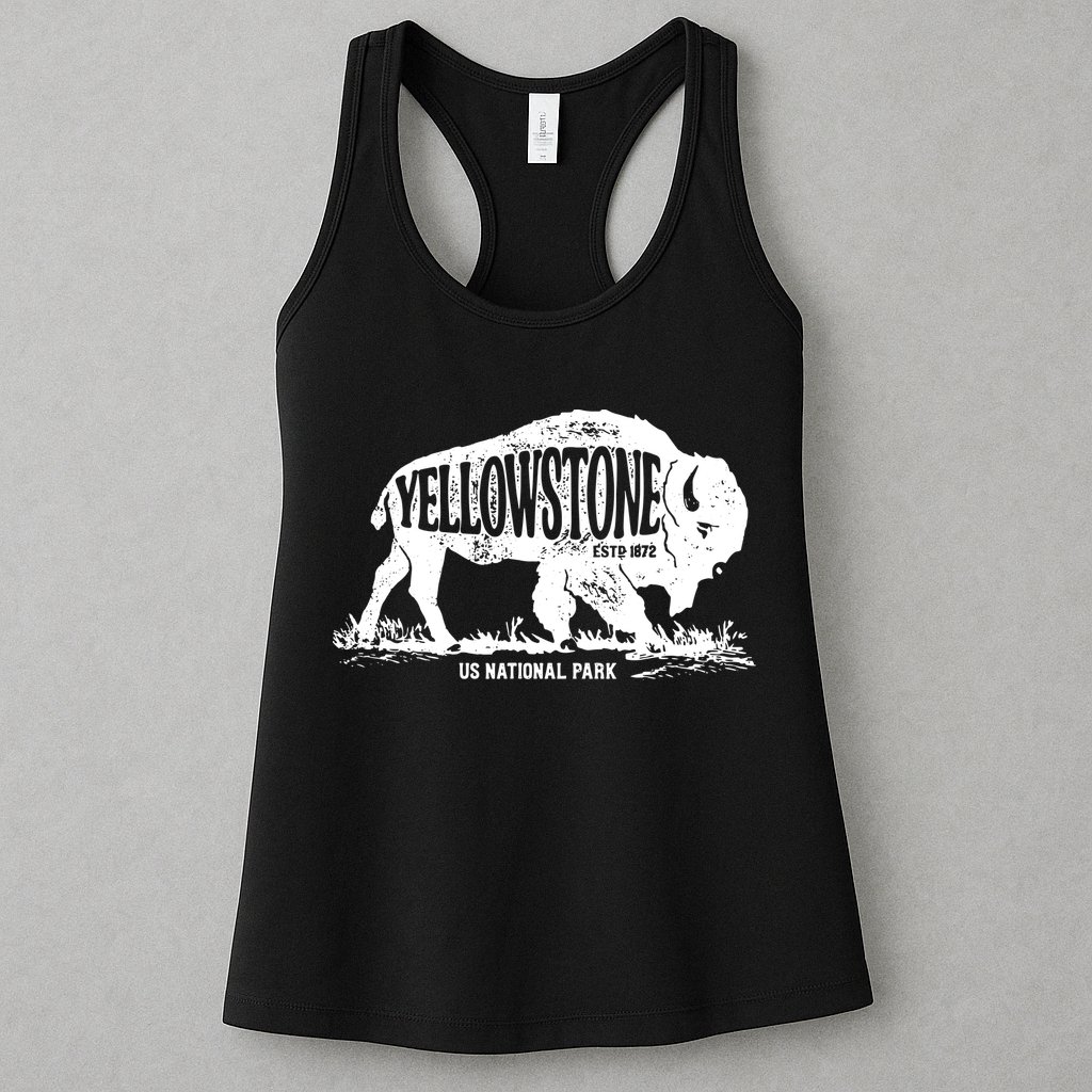 Yellowstone US National Park Bison Buffalo Vintage Men Women Womens Tank Top