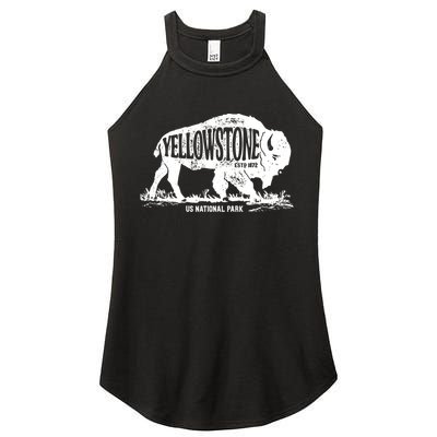Yellowstone US National Park Bison Buffalo Vintage Men Women Women's Perfect Tri Rocker Tank