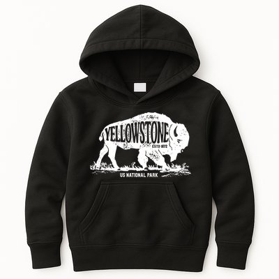 Yellowstone US National Park Bison Buffalo Vintage Men Women Kids Hoodie