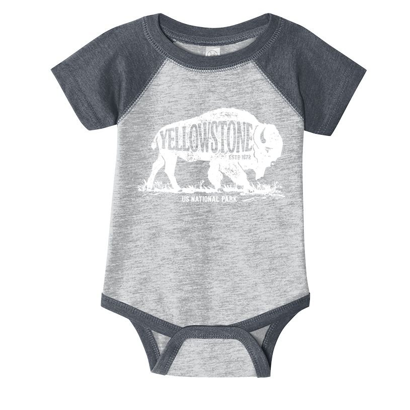 Yellowstone US National Park Bison Buffalo Vintage Men Women Infant Baby Jersey Bodysuit