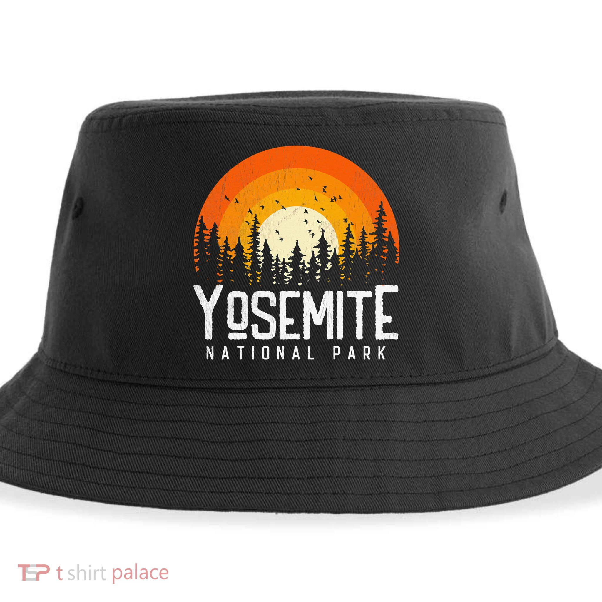 Yosemite US National Park Retro Style Vintage 70s 80s Sustainable Bucket Hat