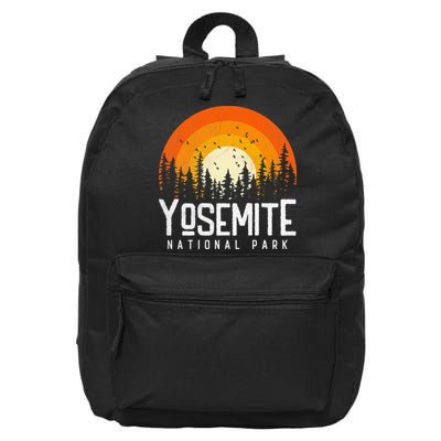 Yosemite US National Park Retro Style Vintage 70s 80s 16 in Basic Backpack