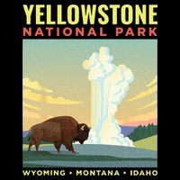 Yellowstone US National Park Bison Vintage Gift Bucket Hat