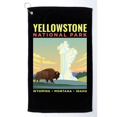 Yellowstone US National Park Bison Vintage Gift Golf Towel