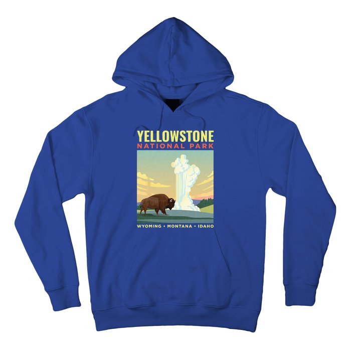 Yellowstone US National Park Bison Vintage Gift Hoodie