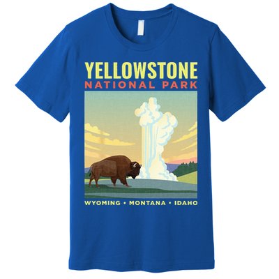 Yellowstone US National Park Bison Vintage Gift Premium T-Shirt