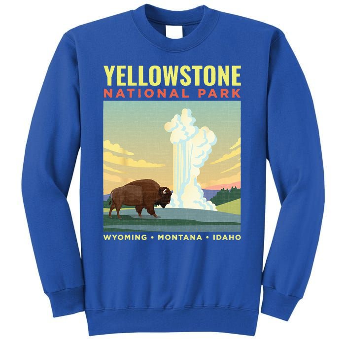 Yellowstone US National Park Bison Vintage Gift Tall Sweatshirt