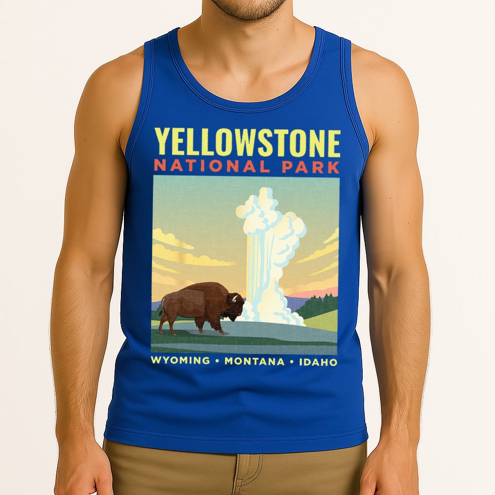 Yellowstone US National Park Bison Vintage Gift Tank Top