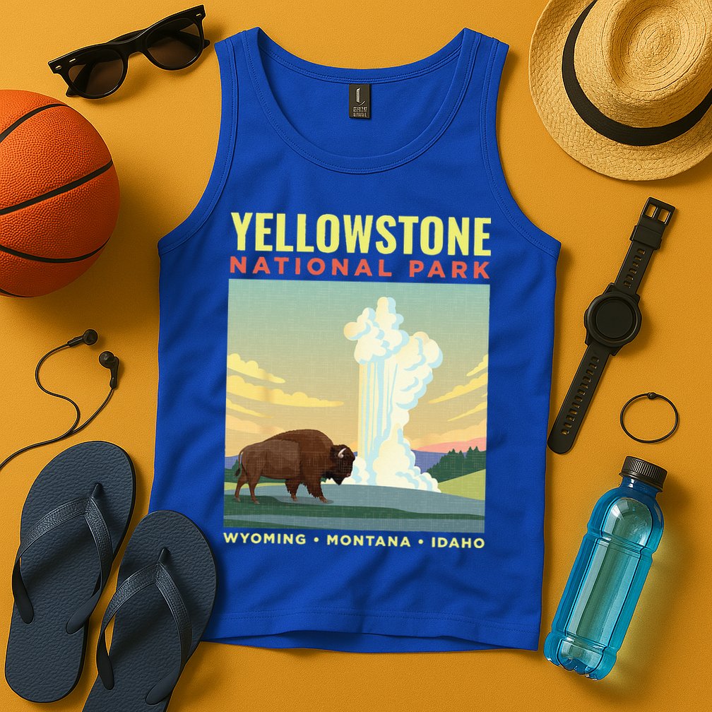 Yellowstone US National Park Bison Vintage Gift Tank Top