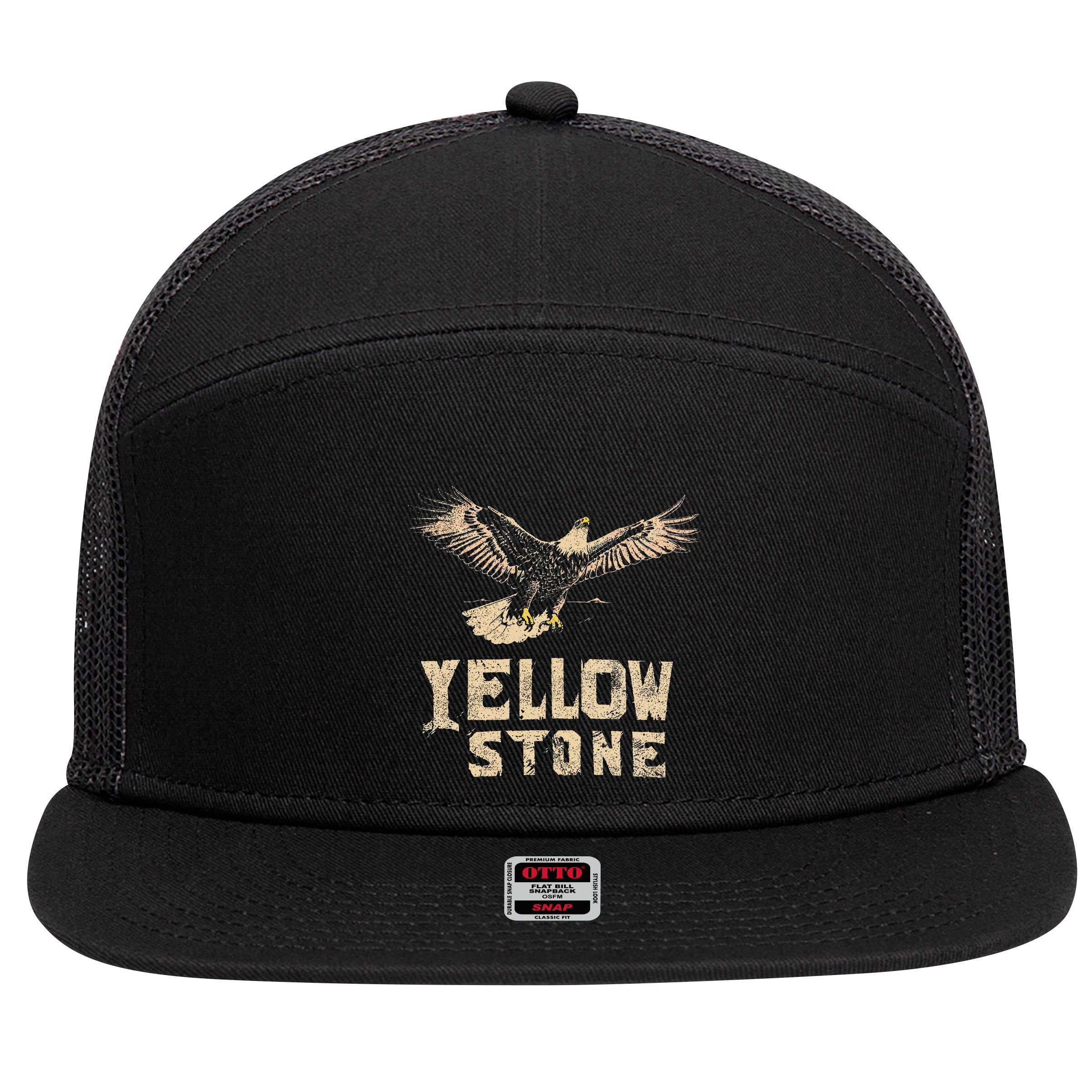 Yellowstone Us National Park 7 Panel Mesh Trucker Snapback Hat