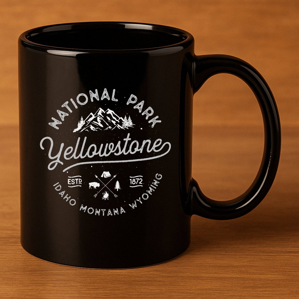 Yellowstone Us National Park Bison Buffalo 11oz C Handle Ceramic Mug
