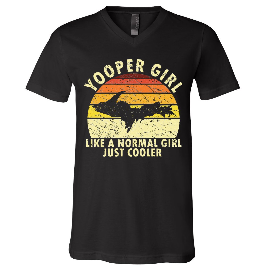 Yooper Upper Peninsula Retro Upper Michigan V-Neck T-Shirt