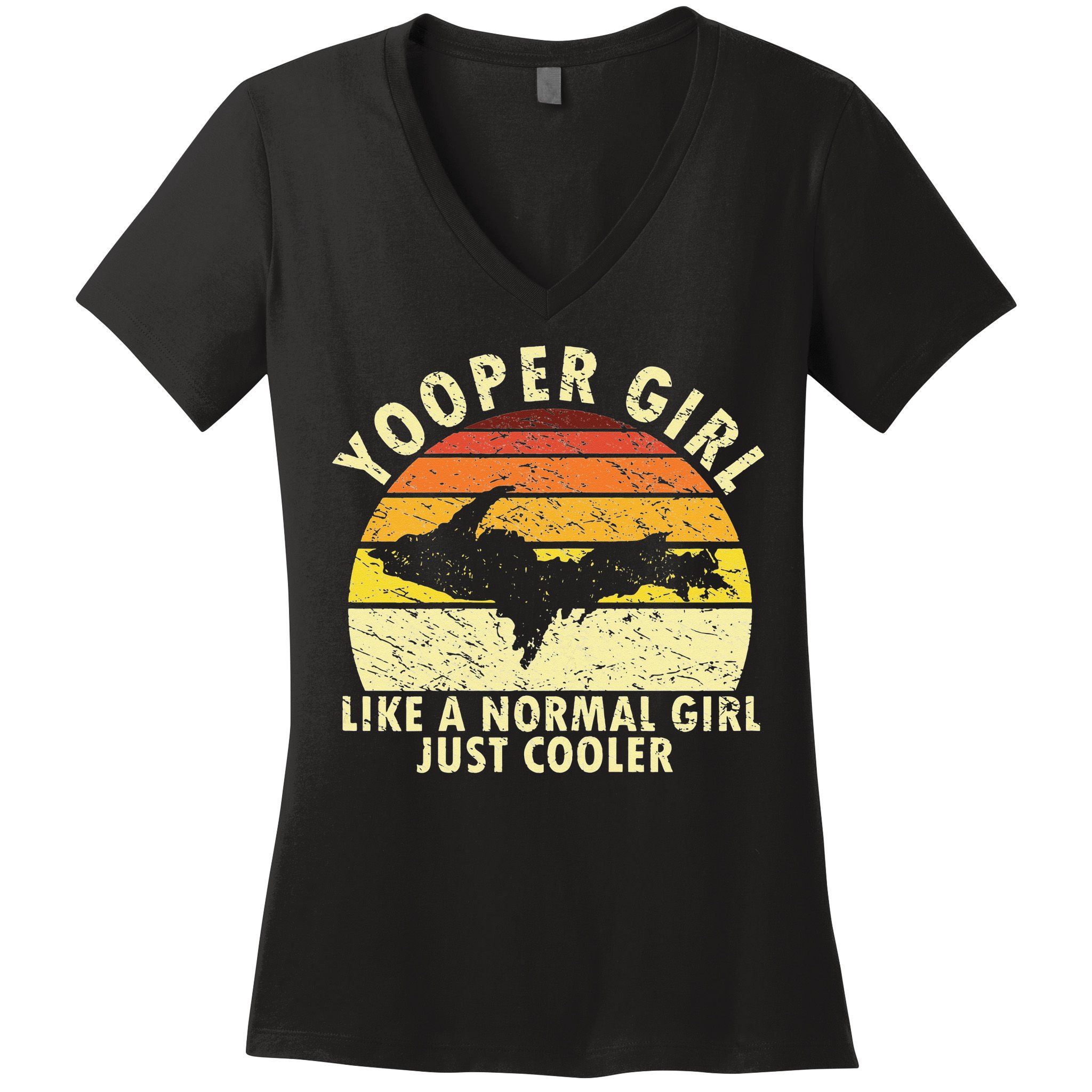 Yooper Upper Peninsula Retro Upper Michigan Women's V-Neck T-Shirt