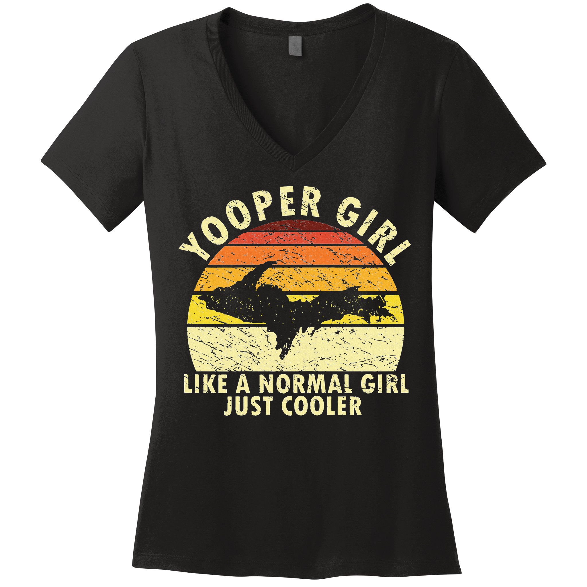 Yooper Upper Peninsula Retro Upper Michigan Women's V-Neck T-Shirt