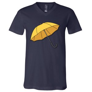 Yellow Umbrella V-Neck T-Shirt