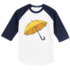 Yellow Umbrella Baseball Sleeve Shirt