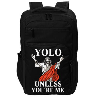 YOLO Unless You Are Me Funny Easter Jesus Impact Tech Backpack