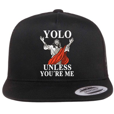 YOLO Unless You Are Me Funny Easter Jesus Flat Bill Trucker Hat