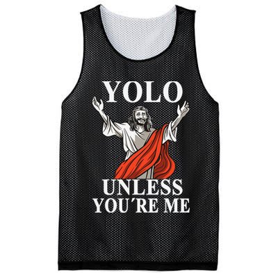 YOLO Unless You Are Me Funny Easter Jesus Mesh Reversible Basketball Jersey Tank