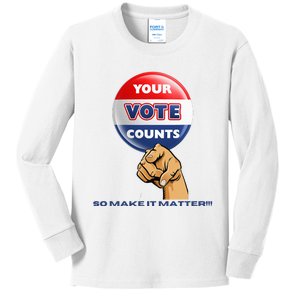 Your Vote Counts Kids Long Sleeve Shirt