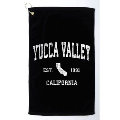 Yucca Valley California Ca Vintage Yucca Valley Californiaathletic Sports Design Golf Towel