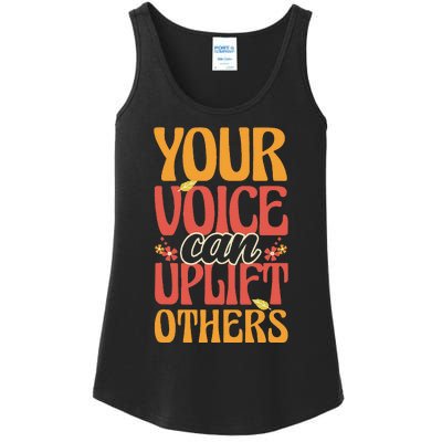 Your Voice Can Uplift Others Mental Health Awareness Ladies Essential Tank