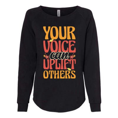 Your Voice Can Uplift Others Mental Health Awareness Womens California Wash Sweatshirt