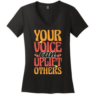 Your Voice Can Uplift Others Mental Health Awareness Women's V-Neck T-Shirt