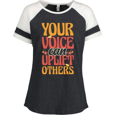 Your Voice Can Uplift Others Mental Health Awareness Enza Ladies Jersey Colorblock Tee