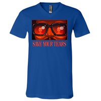 Your Vintage Gift Save Music Retro Tears Style V-Neck T-Shirt