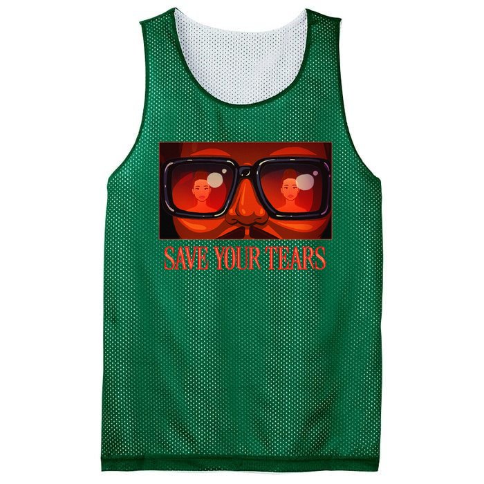 Your Vintage Gift Save Music Retro Tears Style Mesh Reversible Basketball Jersey Tank