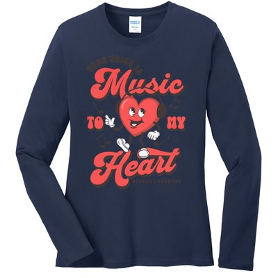 Your Voice Is Music To My Heart Valentine Matching Couple Ladies Long Sleeve Shirt