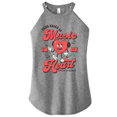 Your Voice Is Music To My Heart Valentine Matching Couple Women’s Perfect Tri Rocker Tank