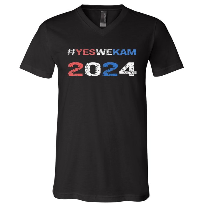 Yeswekam Vote Kamala Harris To Save Our Democracy V-Neck T-Shirt