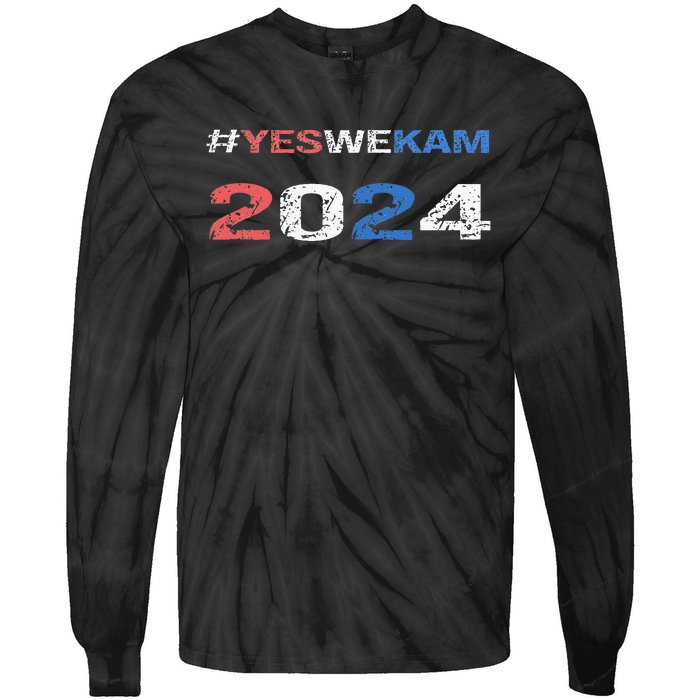 Yeswekam Vote Kamala Harris To Save Our Democracy Tie-Dye Long Sleeve Shirt